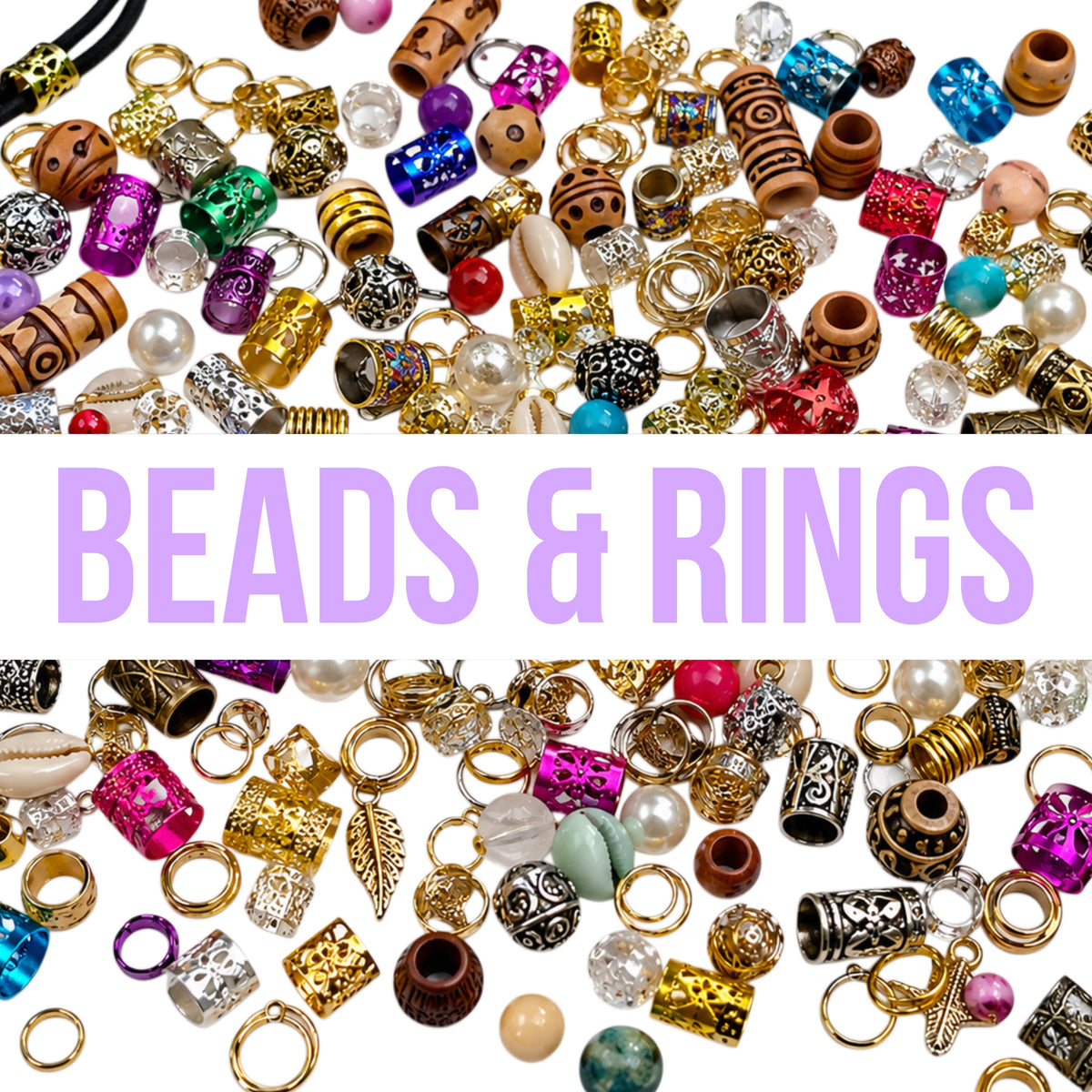 Hair beads and rings