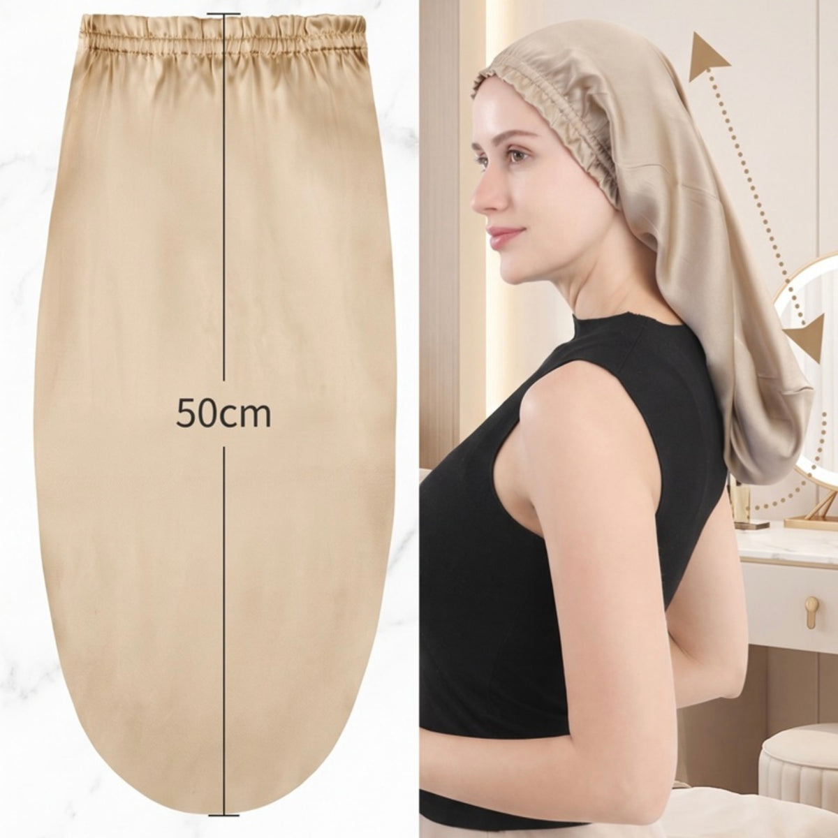 Silk sleep bonnet 50cm
